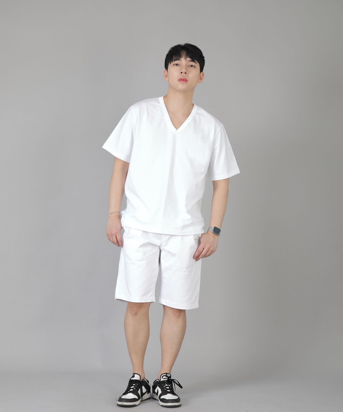 세인트크루(SAINTCREW) V넥 무지 반팔티 BVS-823 화이트