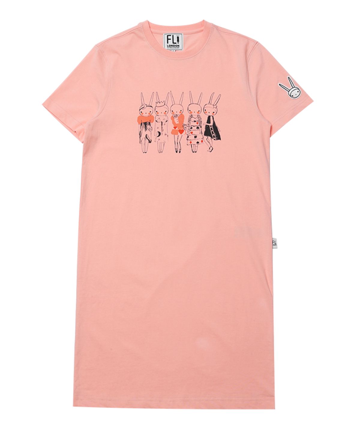 피피라핀(FIFI LAPIN) 데일리 코디 드로잉  티셔츠 원피스/FS7WO71W4 PINK