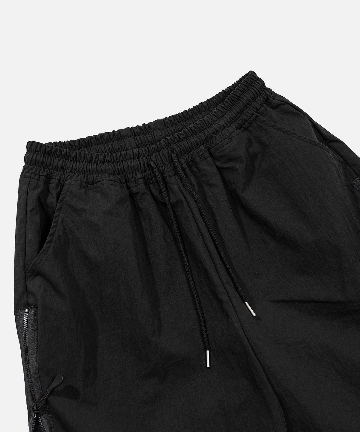 바스틱(VASTIC) 사이드 집 링클 하프 팬츠_블랙