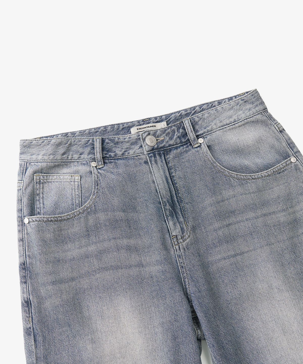 엑스컨테이너(EXCONTAINER) 섬머 라이트 워시드 데님 팬츠 (VINTAGE WASHED BLUE)