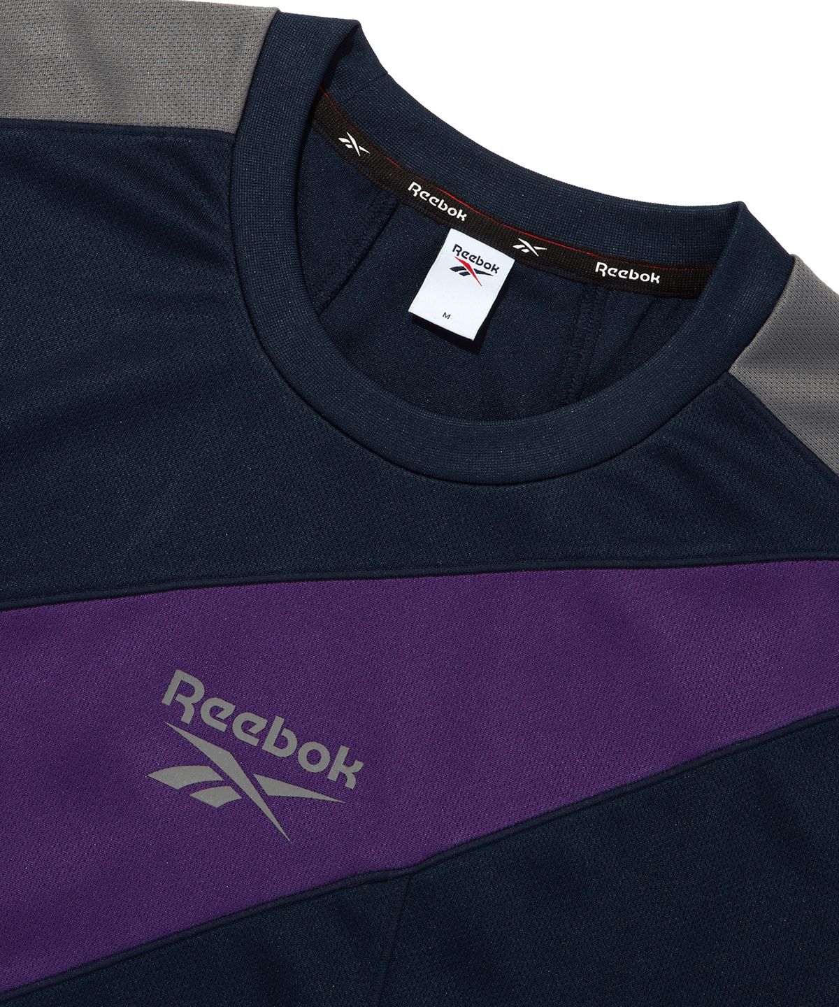 리복(REEBOK) 패널드 벡터 메쉬 티셔츠 - 네이비