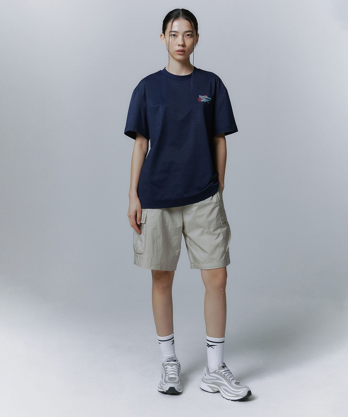 리복(REEBOK) WILD RUN 티셔츠 - 네이비