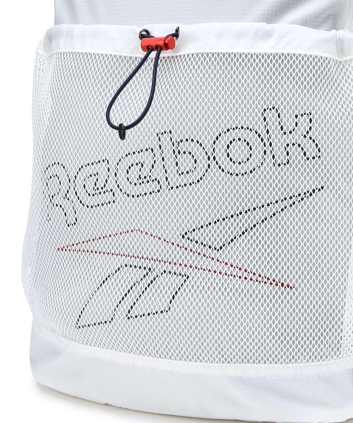 리복(REEBOK) 메쉬 포켓 스트링 백팩 - 화이트