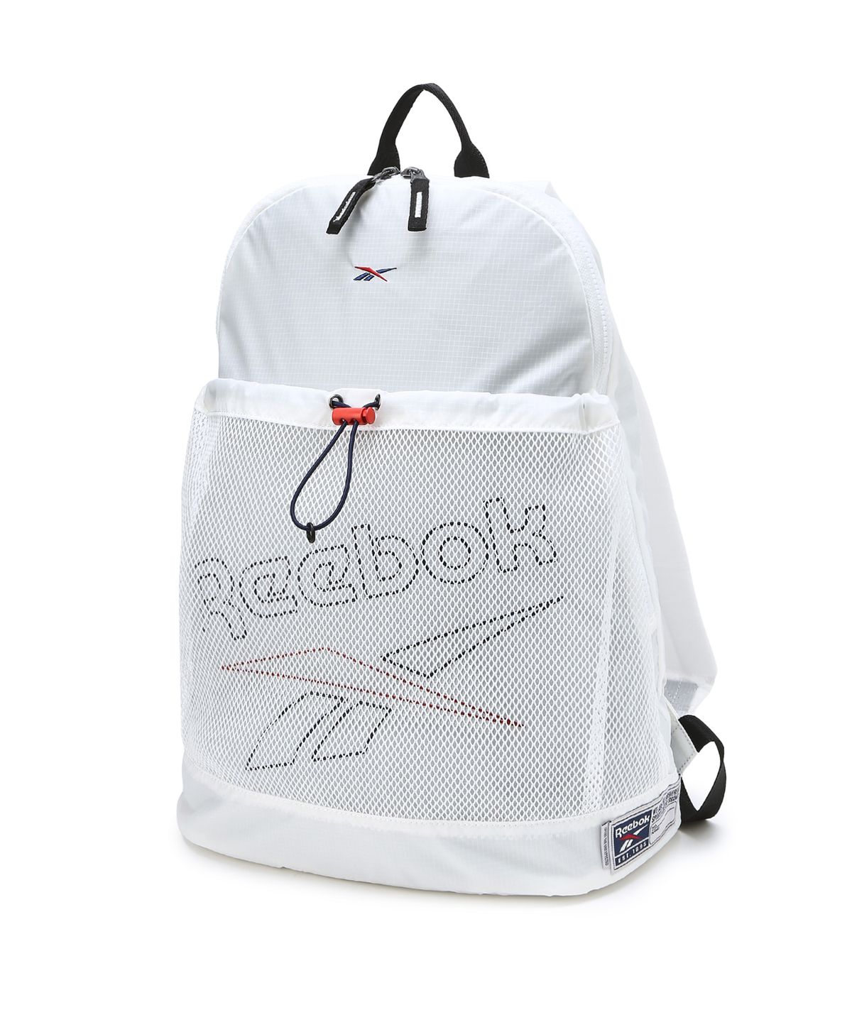 리복(REEBOK) 메쉬 포켓 스트링 백팩 - 화이트