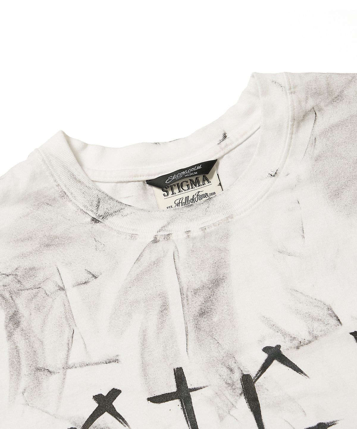 스티그마(STIGMA) STGM Paint Dirty Washed Oversized Short Sleeves T-Shirts White