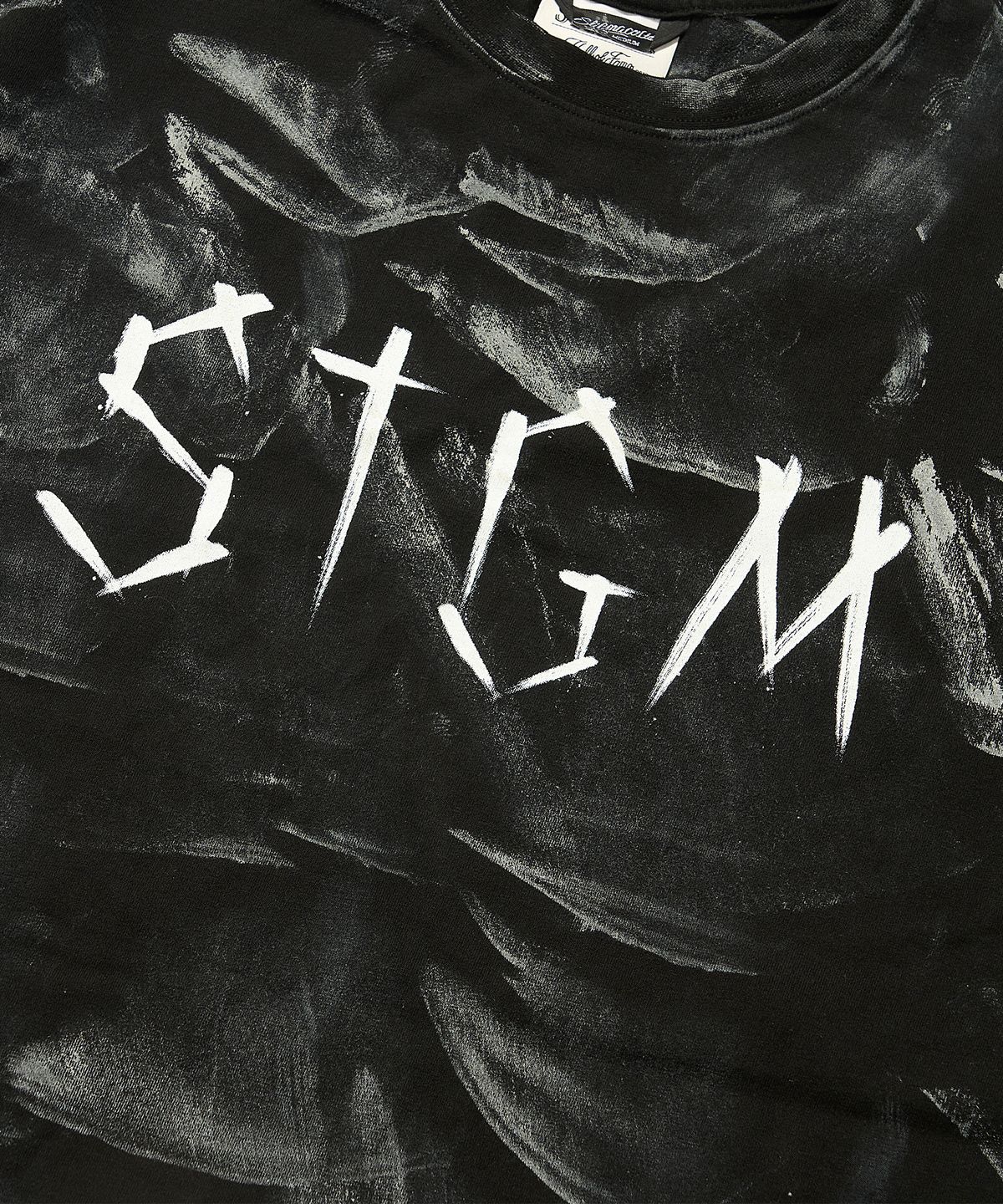 스티그마(STIGMA) STGM Paint Dirty Washed Oversized Short Sleeves T-Shirts Black