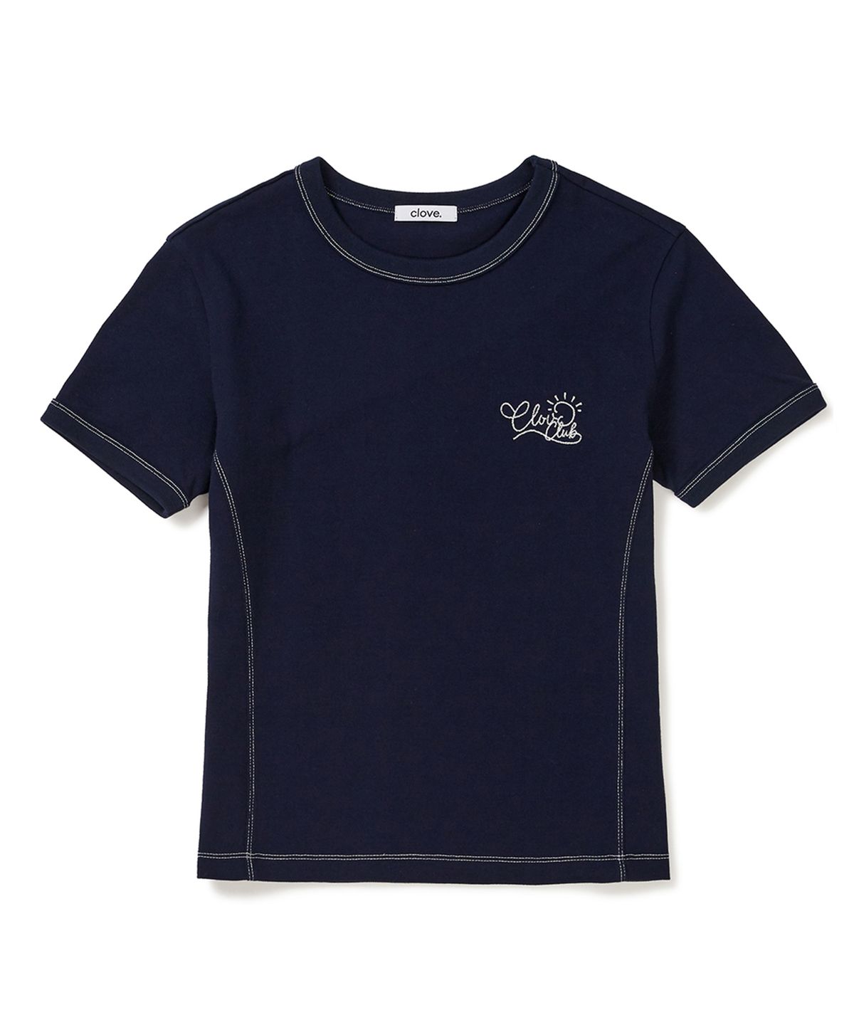 클로브(CLOVE) [24SS clove] Stitch Point T-Shirt (Navy)