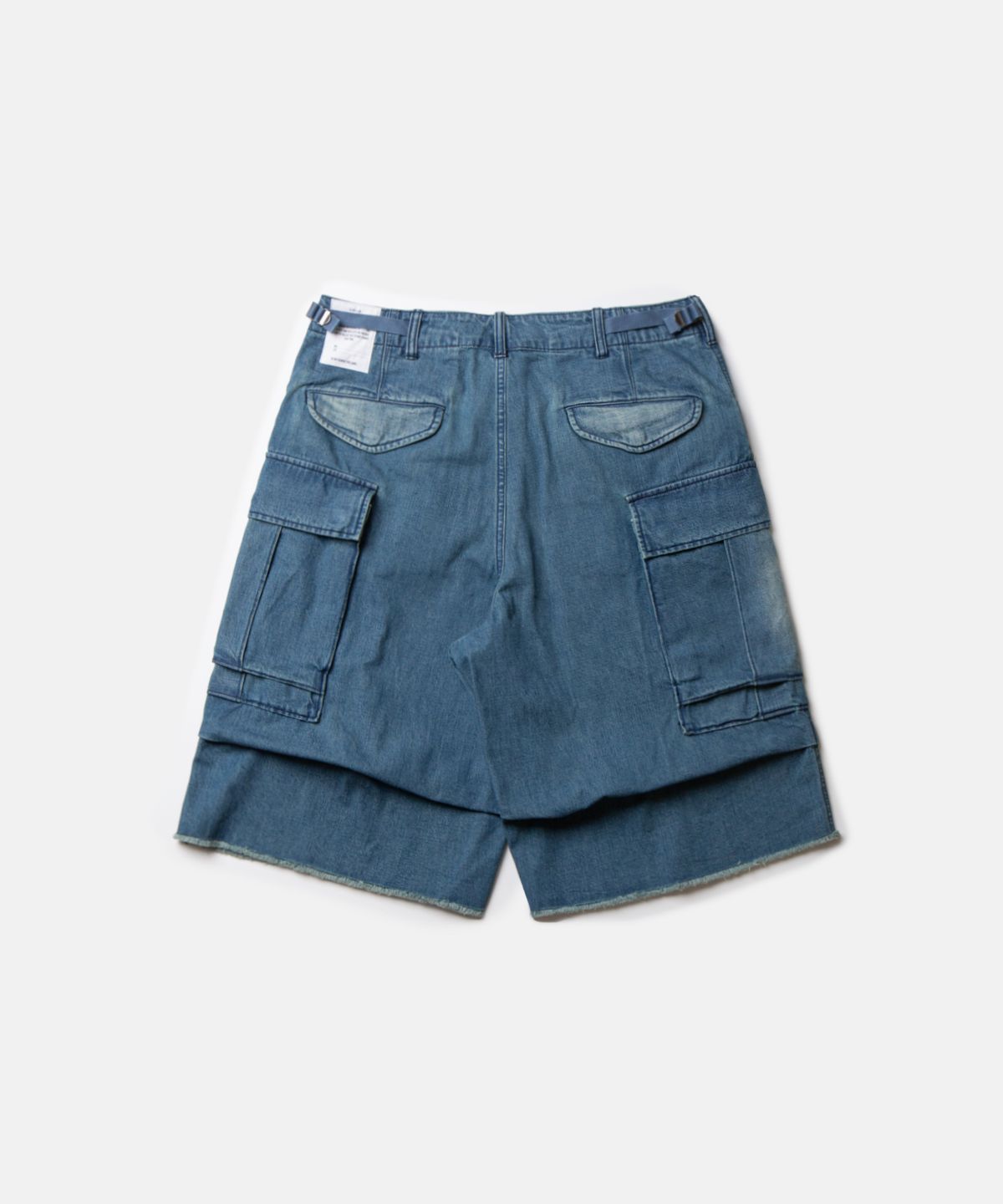 비헤비어(BEHEAVYER) MIL HALF PANTS  washed denim
