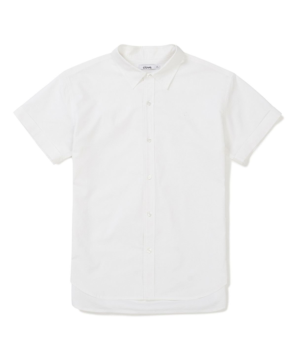 클로브(CLOVE) [24SS clove] Seersucker Turn-up Shirt (White)