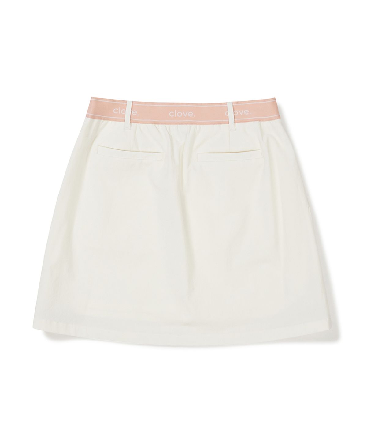 클로브(CLOVE) [24SS clove] Logo Waistband Skirt (White)