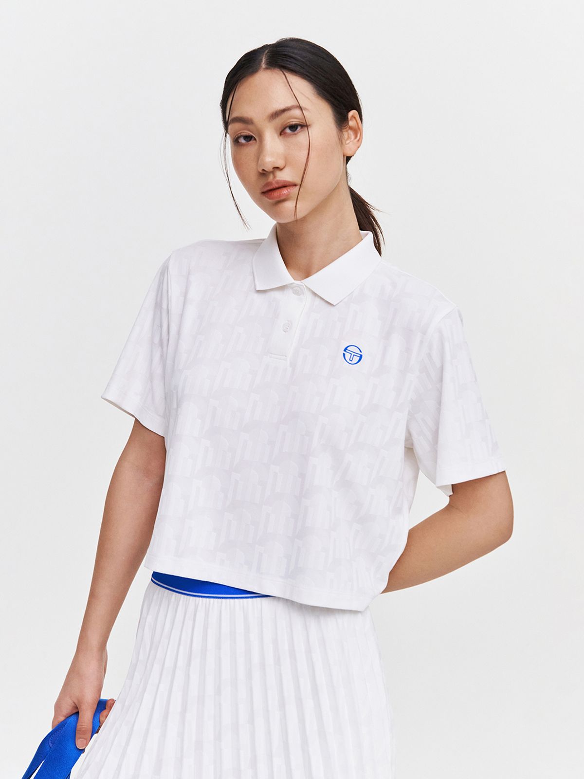세르지오 타키니(SERGIO TACCHINI) W 리조트 AOP 모노그램 반팔 폴로 셔츠 (White)