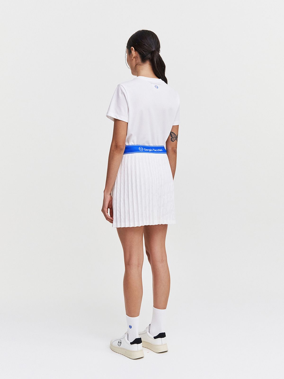 세르지오 타키니(SERGIO TACCHINI) W 리조트 AOP 플리츠 스커트 (White)