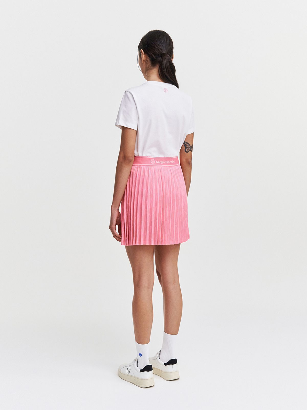 세르지오 타키니(SERGIO TACCHINI) W 리조트 AOP 플리츠 스커트 (Pink)