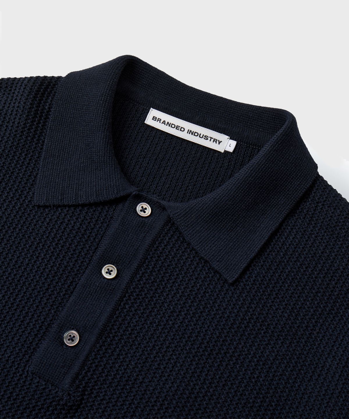 브랜디드(BRANDED) HARD TWIST HOLIDAY POLO KNIT [NAVY]