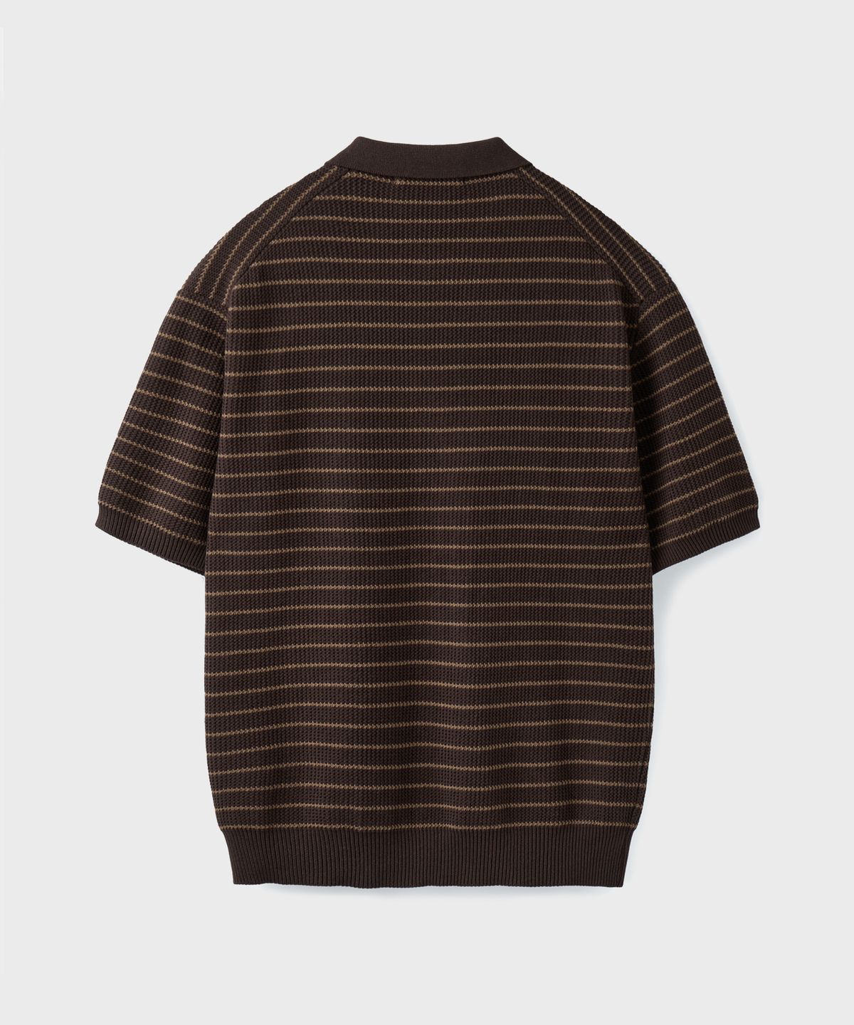 브랜디드(BRANDED) HARD TWIST HOLIDAY POLO KNIT [BROWN STRIPE]