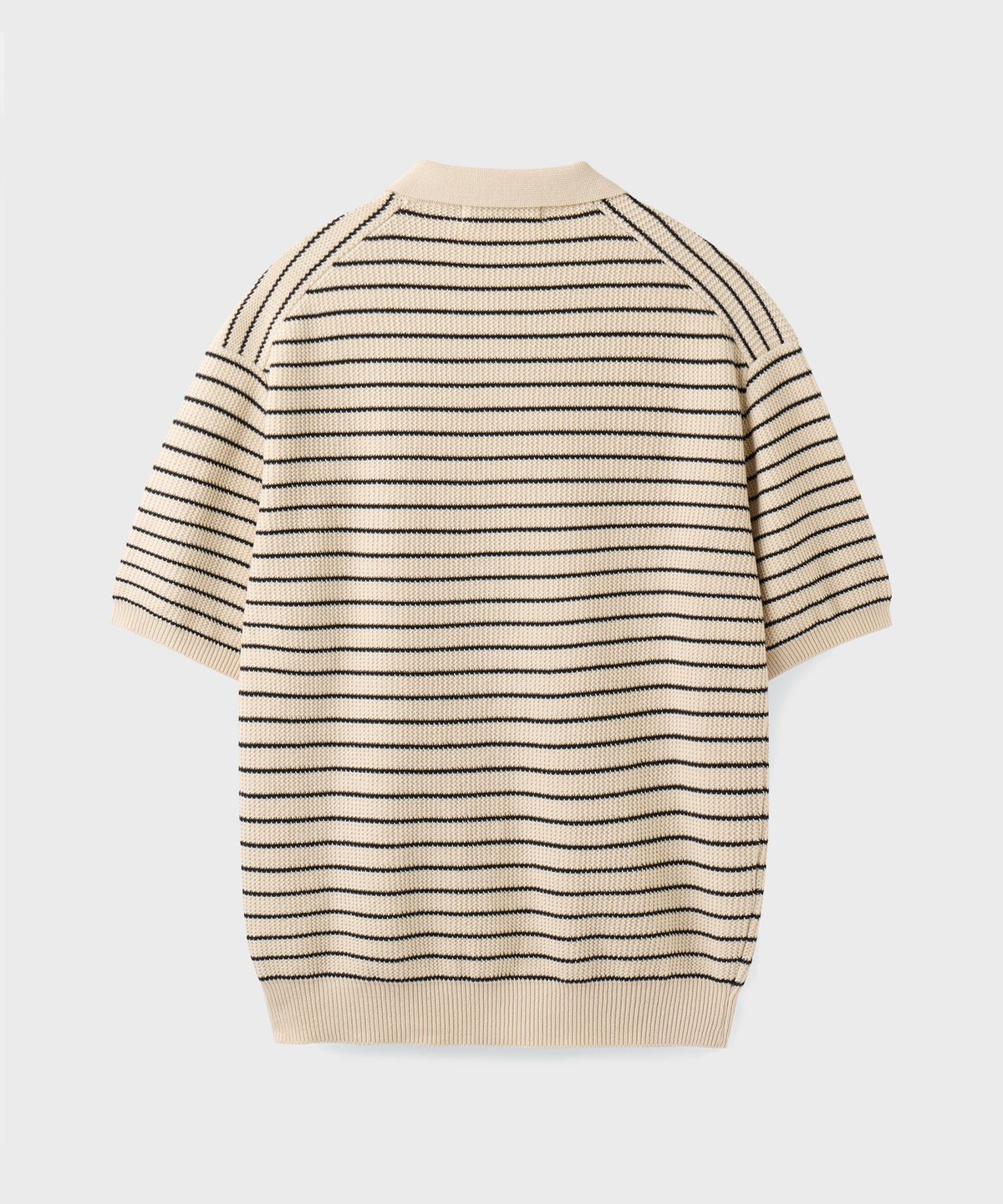 브랜디드(BRANDED) HARD TWIST HOLIDAY POLO KNIT [IVORY STRIPE]