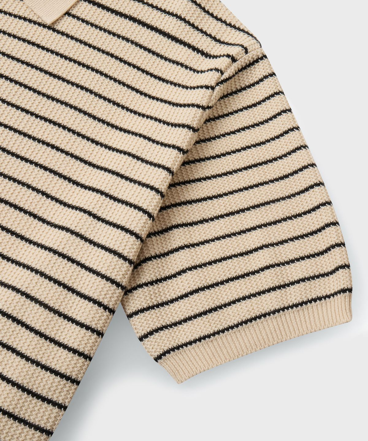브랜디드(BRANDED) HARD TWIST HOLIDAY POLO KNIT [IVORY STRIPE]