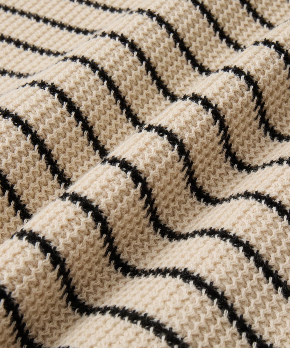 브랜디드(BRANDED) HARD TWIST HOLIDAY POLO KNIT [IVORY STRIPE]