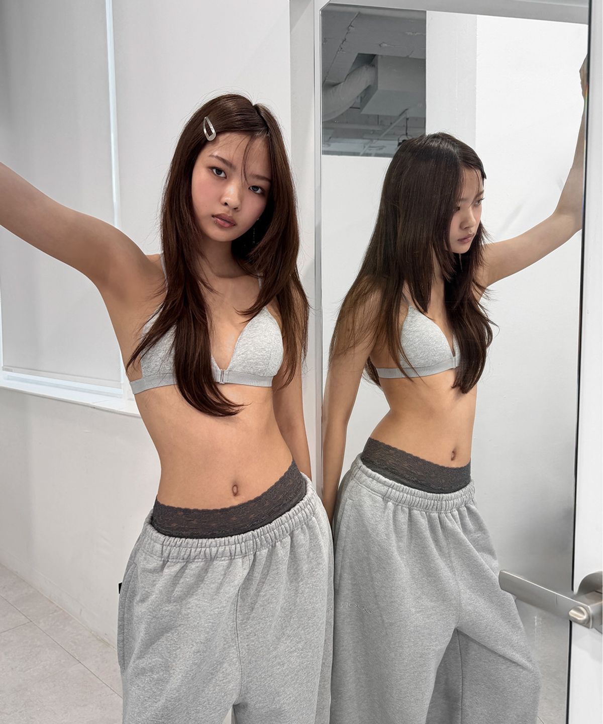 오도어(ODOR) Molly wide jogger in basic