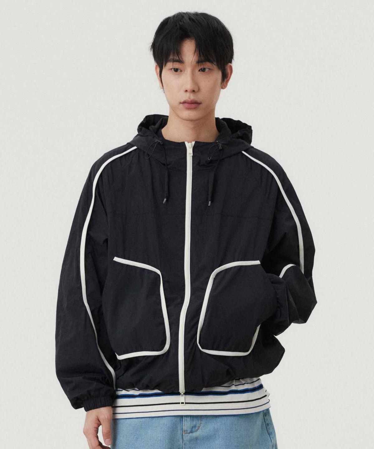더블유엠씨(WMC) 라인 윈드브레이커_BLACK