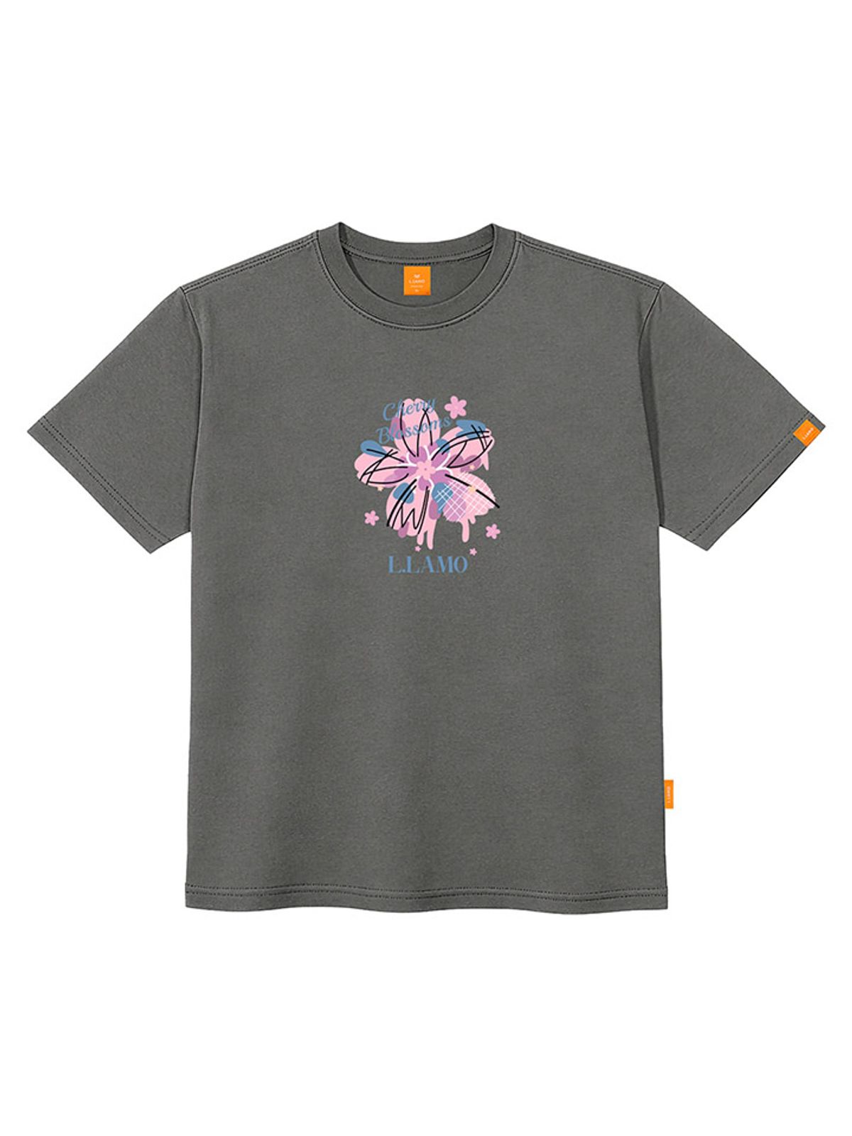 엘라모(LLAMO) 체리블라썸 반팔티셔츠 남녀공용 빅사이즈 S~4XL