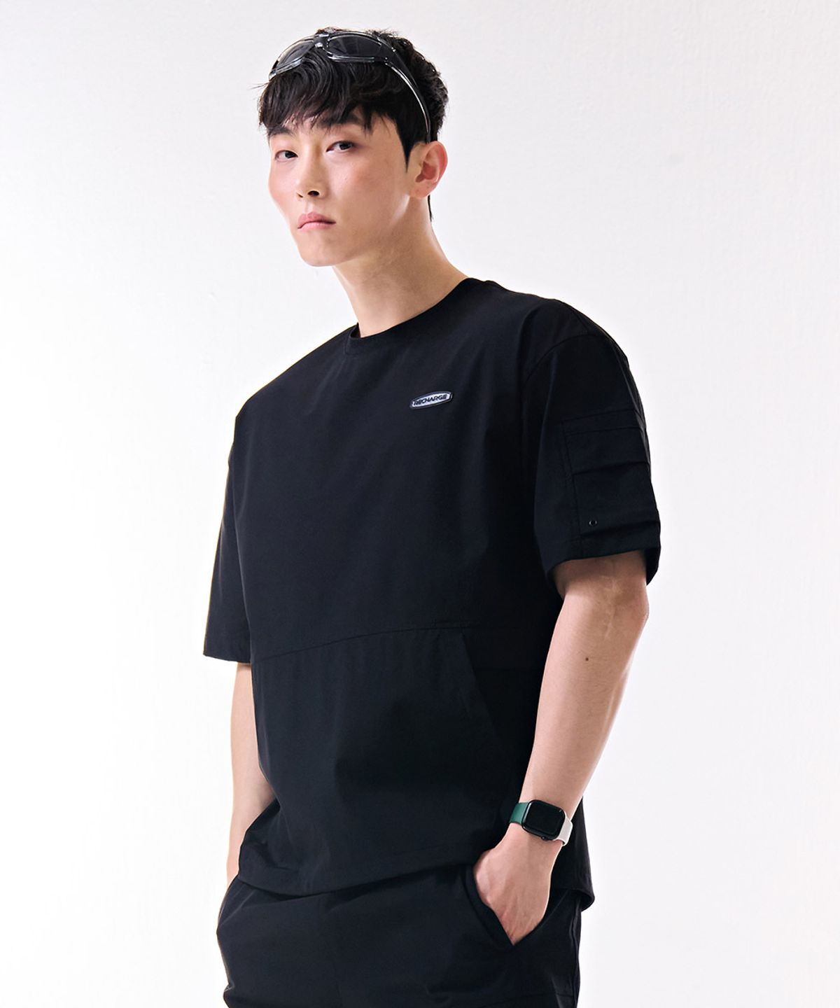 체이스컬트(CHASECULT) 공용 스트레치 소매 포켓 반팔 티셔츠-DBRU5823D03