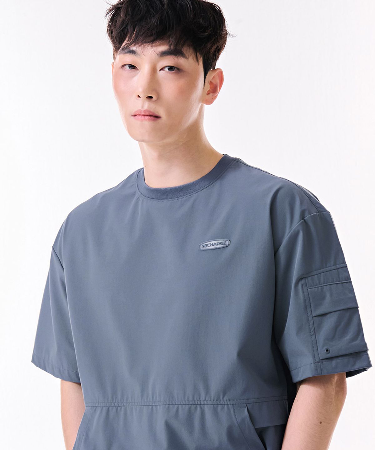 체이스컬트(CHASECULT) 공용 스트레치 소매 포켓 반팔 티셔츠-DBRU5823D0N