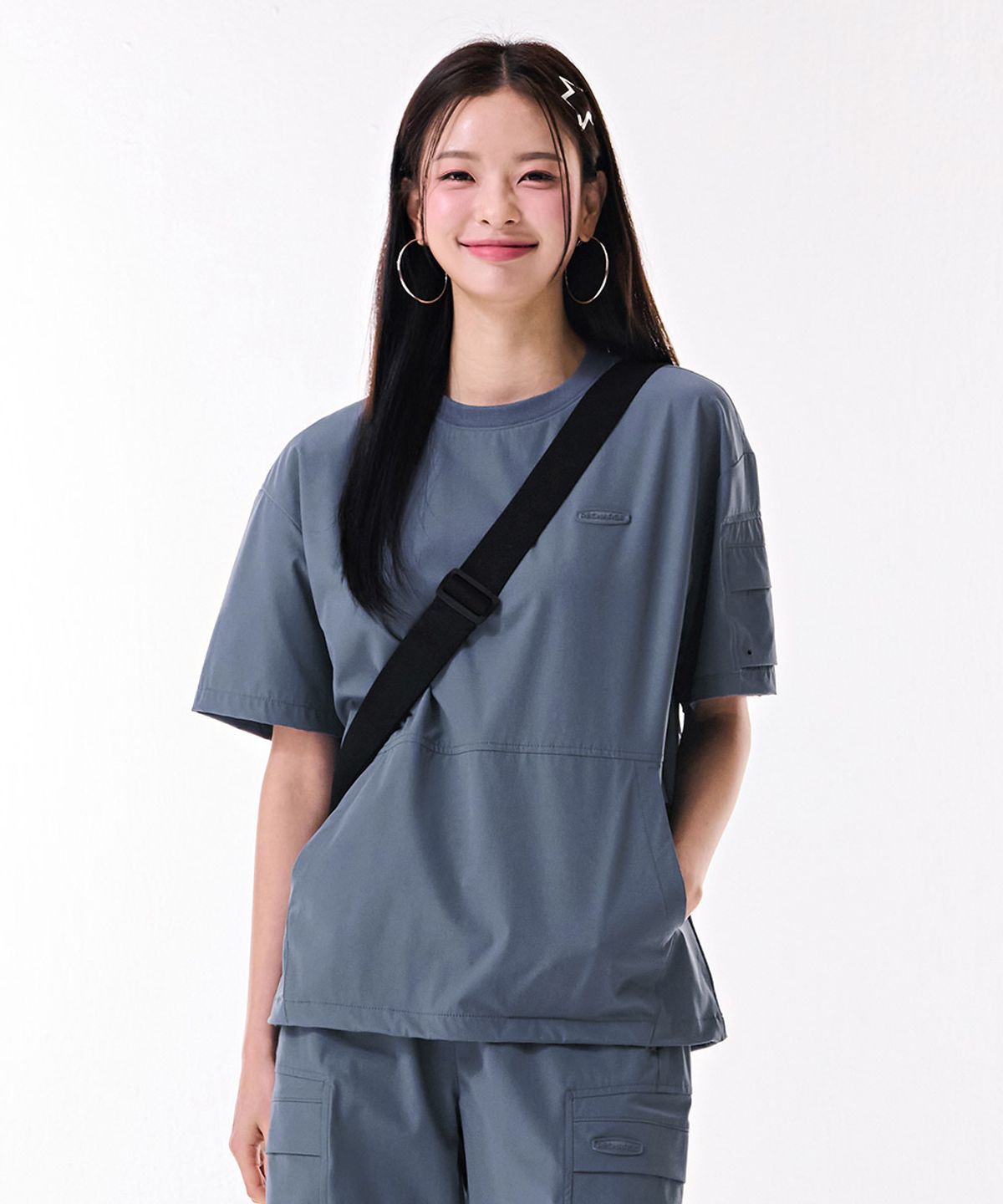 체이스컬트(CHASECULT) 공용 스트레치 소매 포켓 반팔 티셔츠-DBRU5823D0N