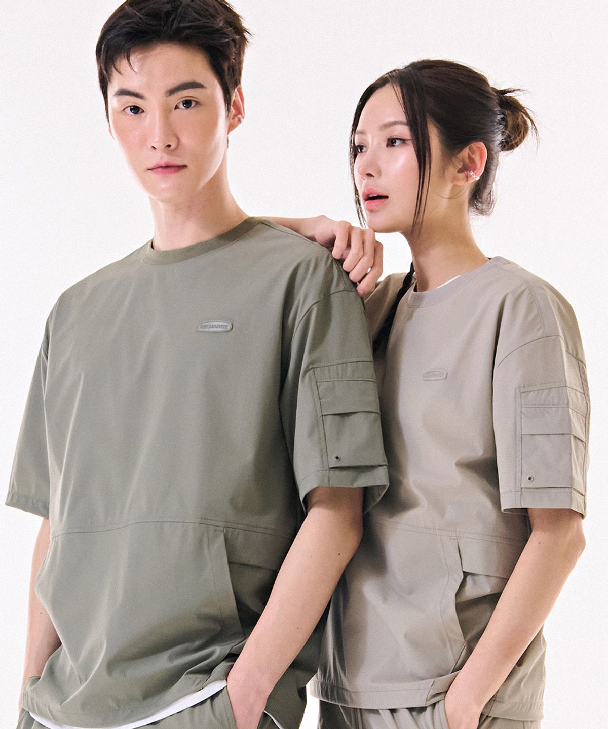 체이스컬트(CHASECULT) 공용 스트레치 소매 포켓 반팔 티셔츠-DBRU5823D0V