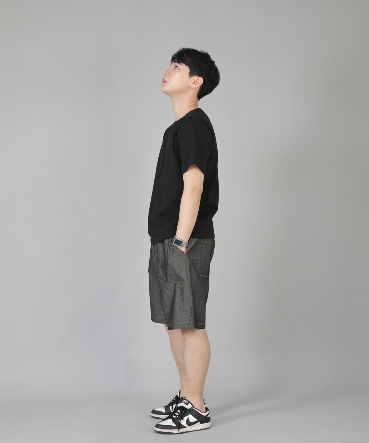 세인트크루(SAINTCREW) 퍼티그쇼츠 EFS-348 그레이블랙 데님