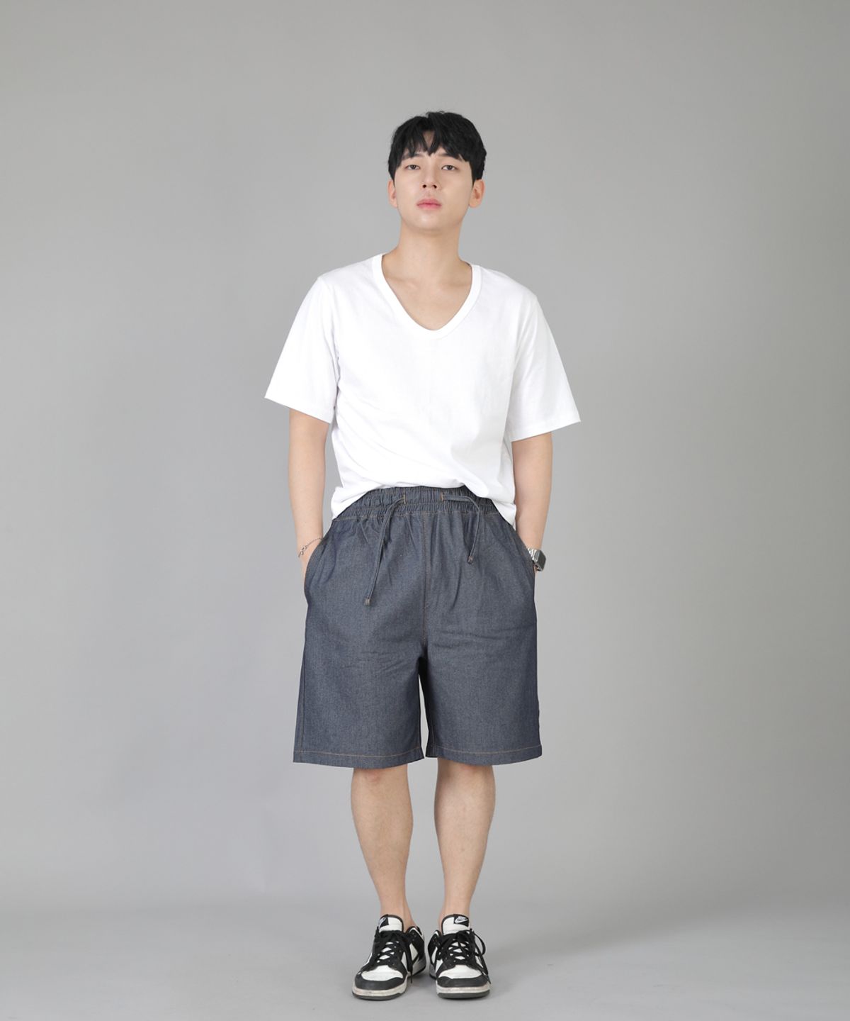 세인트크루(SAINTCREW) 립스P쇼츠 ERS-349 라이트인디고 데님