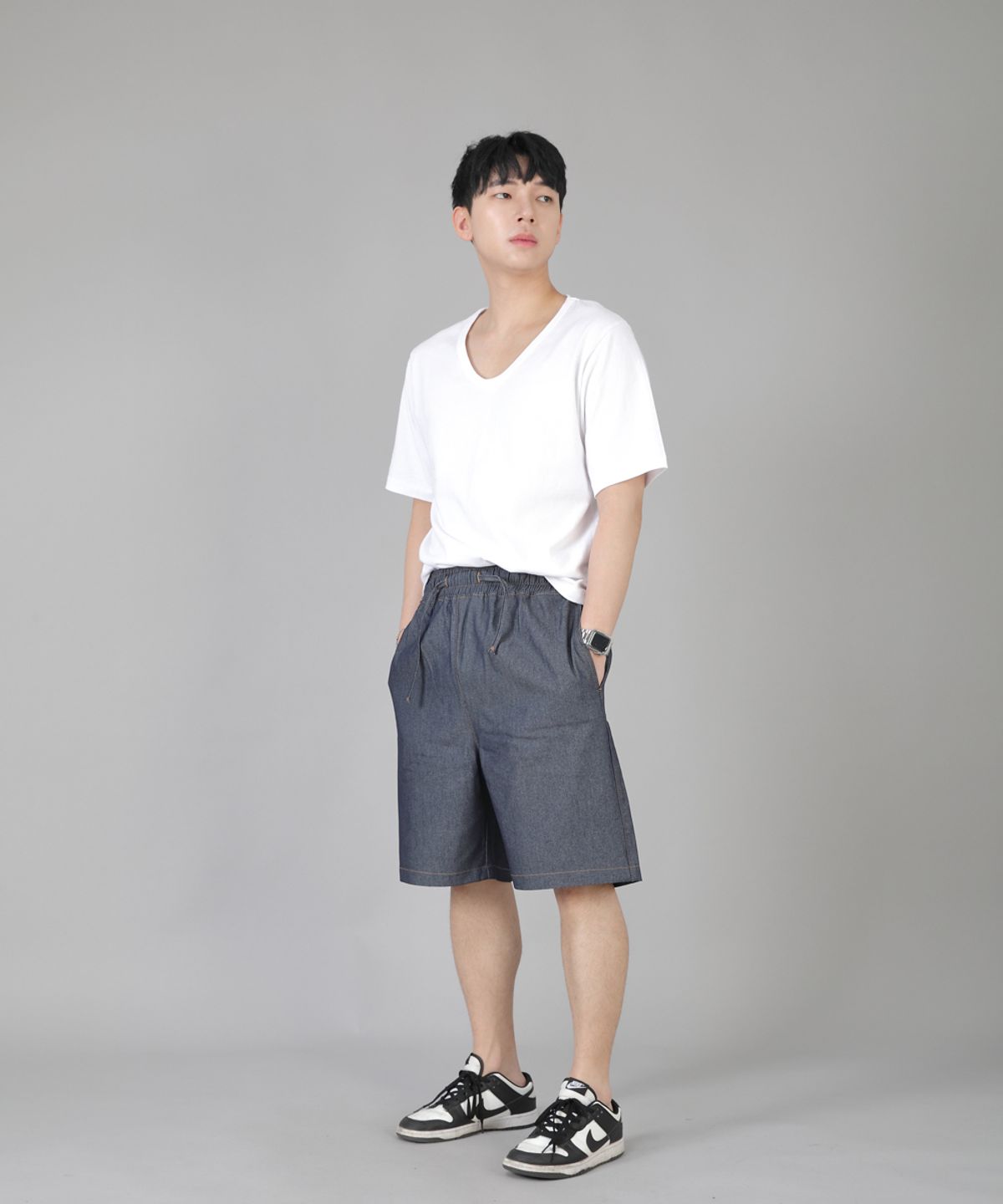 세인트크루(SAINTCREW) 립스P쇼츠 ERS-349 라이트인디고 데님