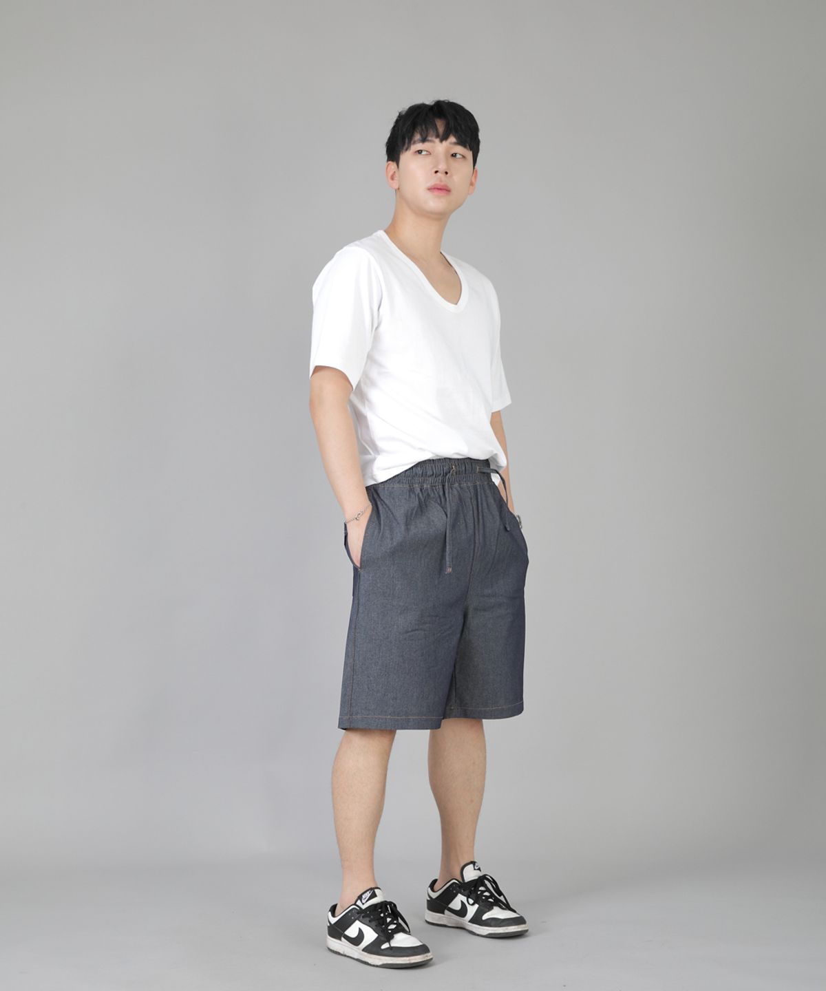 세인트크루(SAINTCREW) 립스P쇼츠 ERS-349 라이트인디고 데님