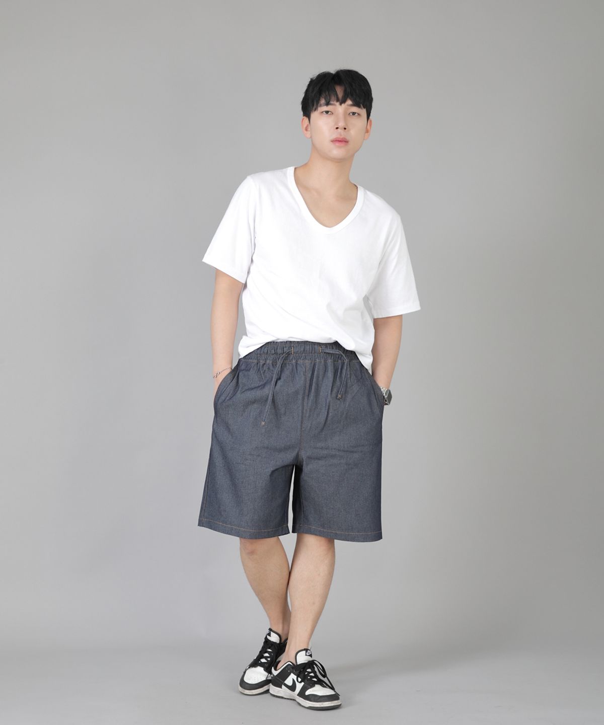 세인트크루(SAINTCREW) 립스P쇼츠 ERS-349 라이트인디고 데님