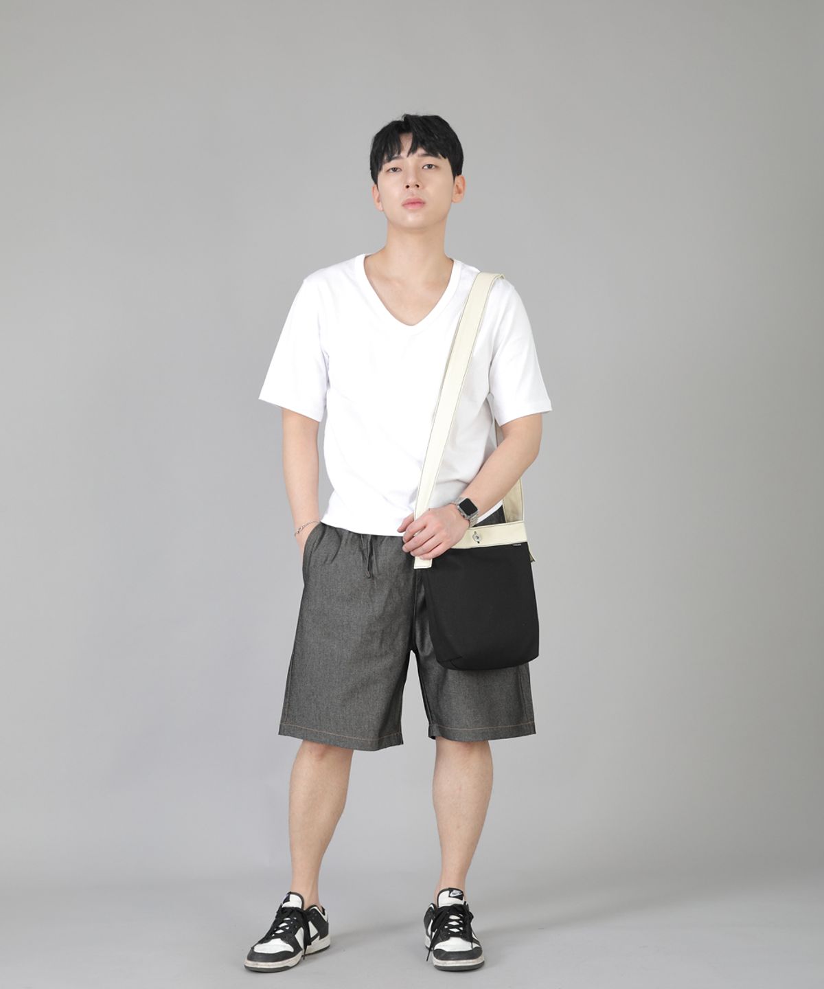 세인트크루(SAINTCREW) 립스P쇼츠 ERS-349 그레이블랙 데님