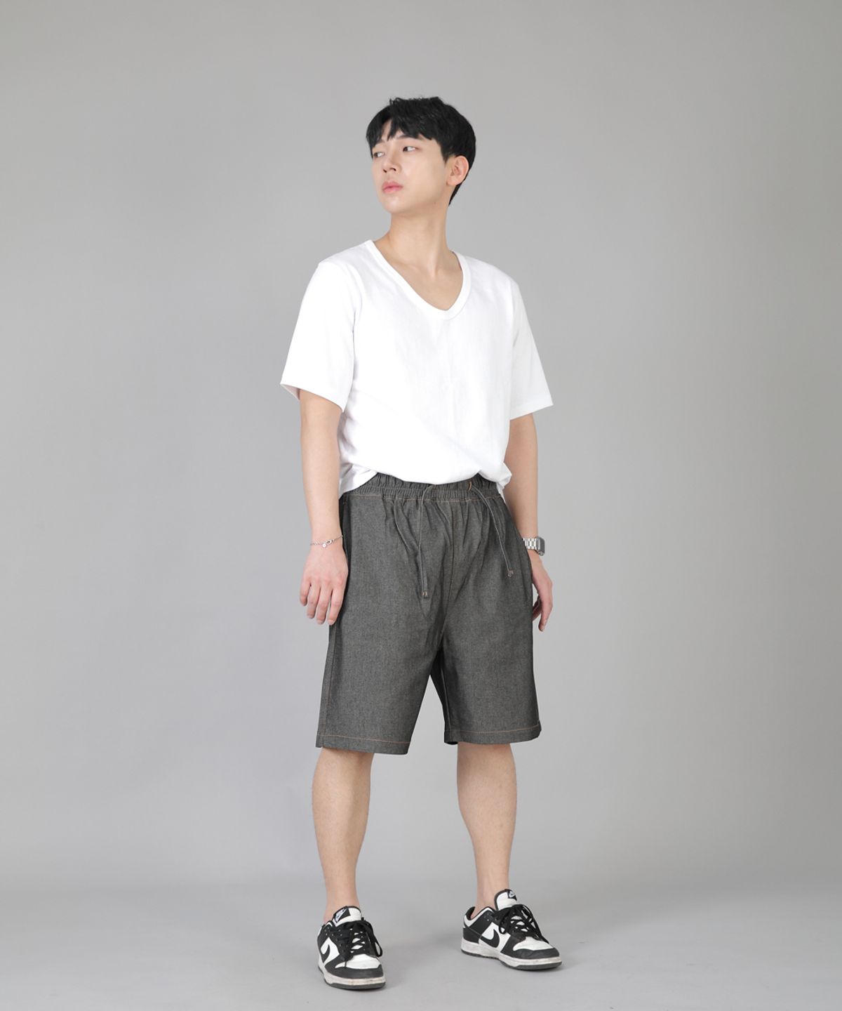 세인트크루(SAINTCREW) 립스P쇼츠 ERS-349 그레이블랙 데님