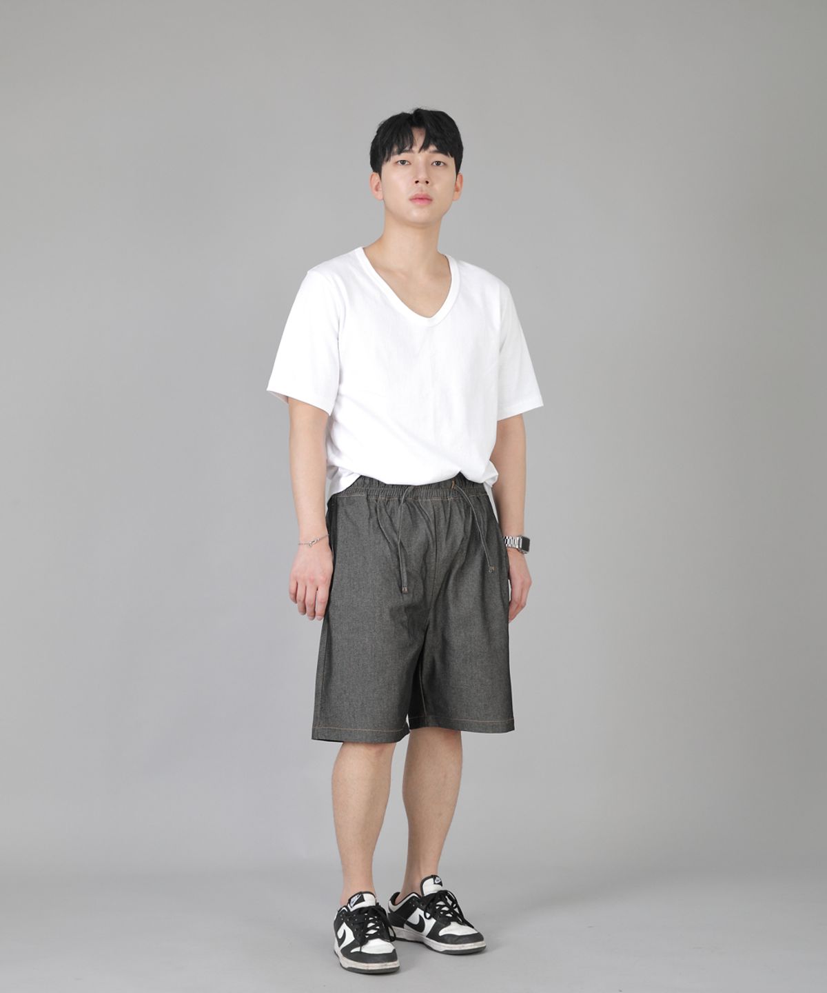 세인트크루(SAINTCREW) 립스P쇼츠 ERS-349 그레이블랙 데님
