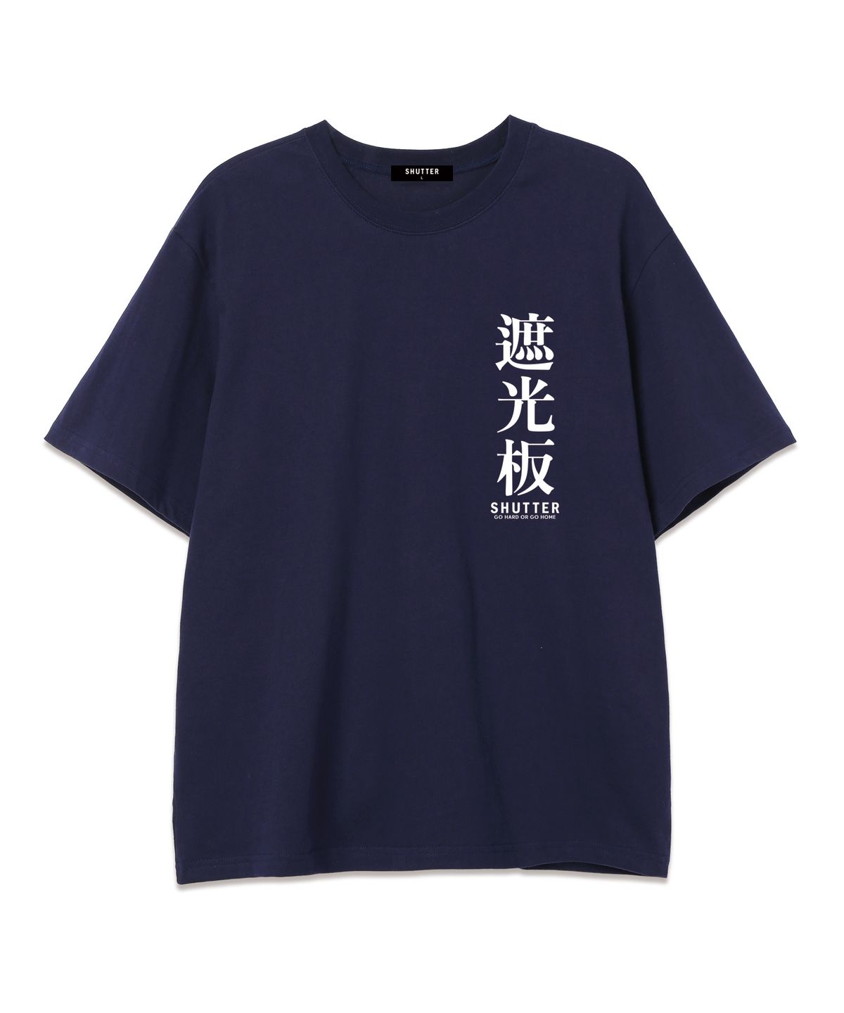 셔터(SHUTTER) TEXT LOGO VER.2 오버핏 반팔 티셔츠 (SS025) 네이비
