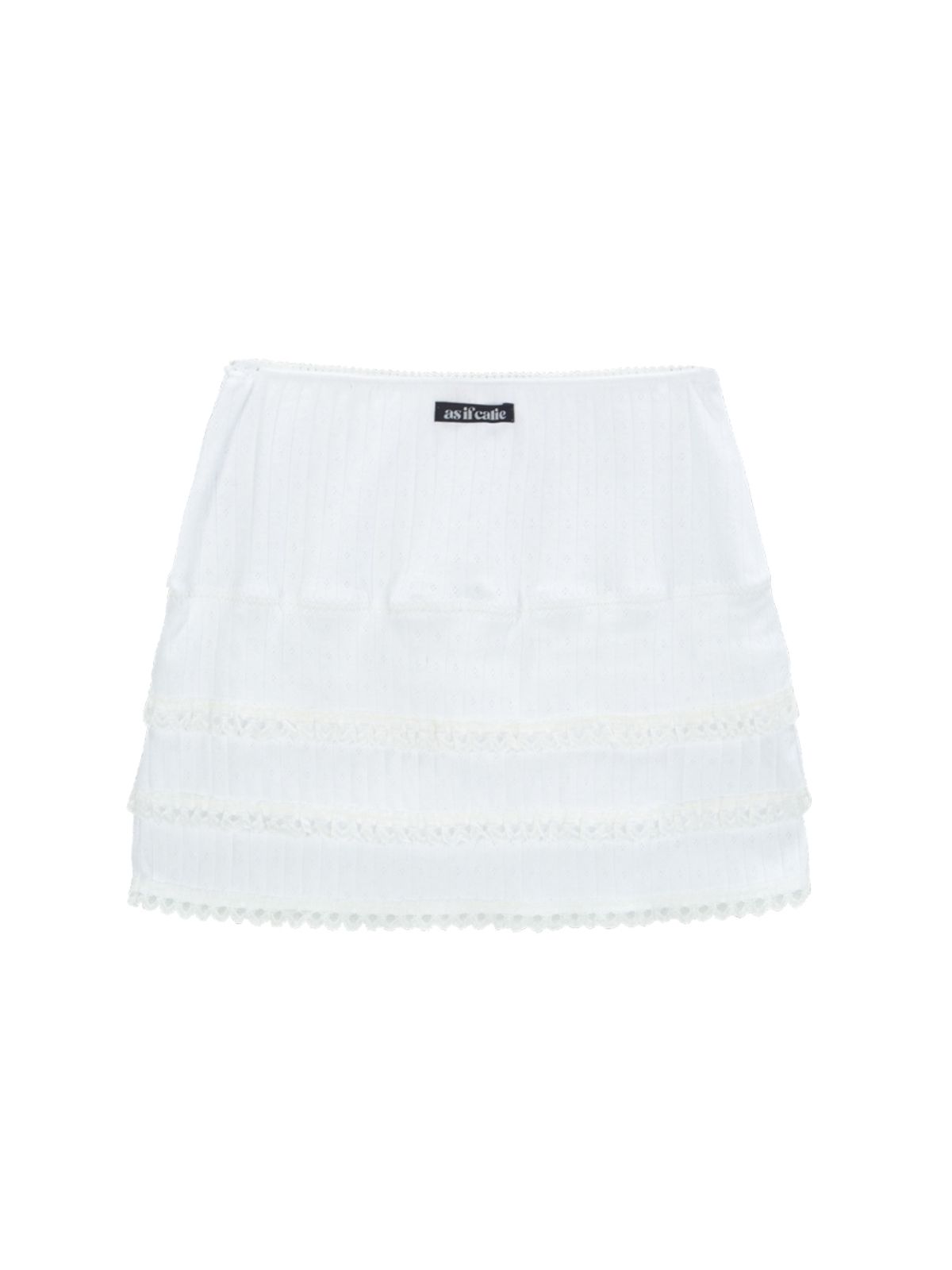 에즈이프 캘리(ASIF CALIE) LACE LAYERED MINI SKIRT WHITE
