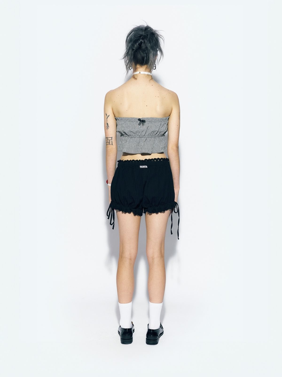 에즈이프 캘리(ASIF CALIE) RIBBON BALLOON SHORT PANTS BLACK