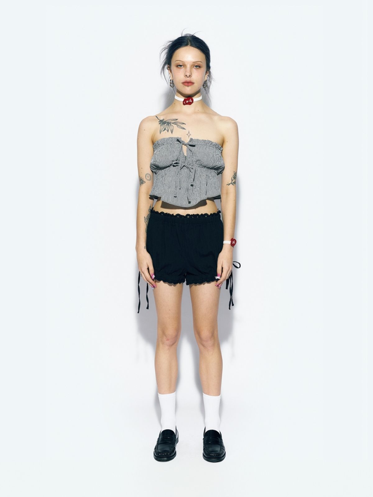 에즈이프 캘리(ASIF CALIE) RIBBON BALLOON SHORT PANTS BLACK