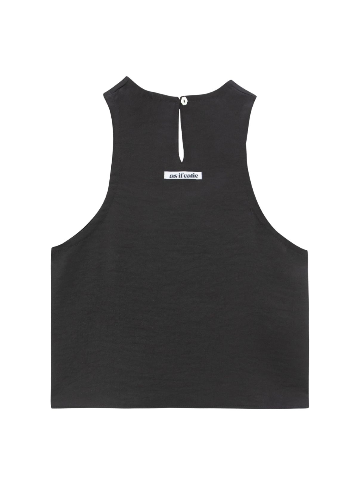 에즈이프 캘리(ASIF CALIE) RIBBON OPEN SLEEVELESS BLOUSE BLACK