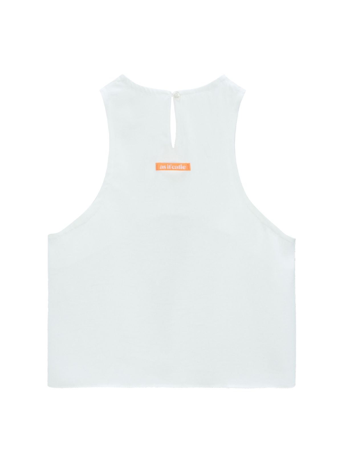 에즈이프 캘리(ASIF CALIE) RIBBON OPEN SLEEVELESS BLOUSE WHITE