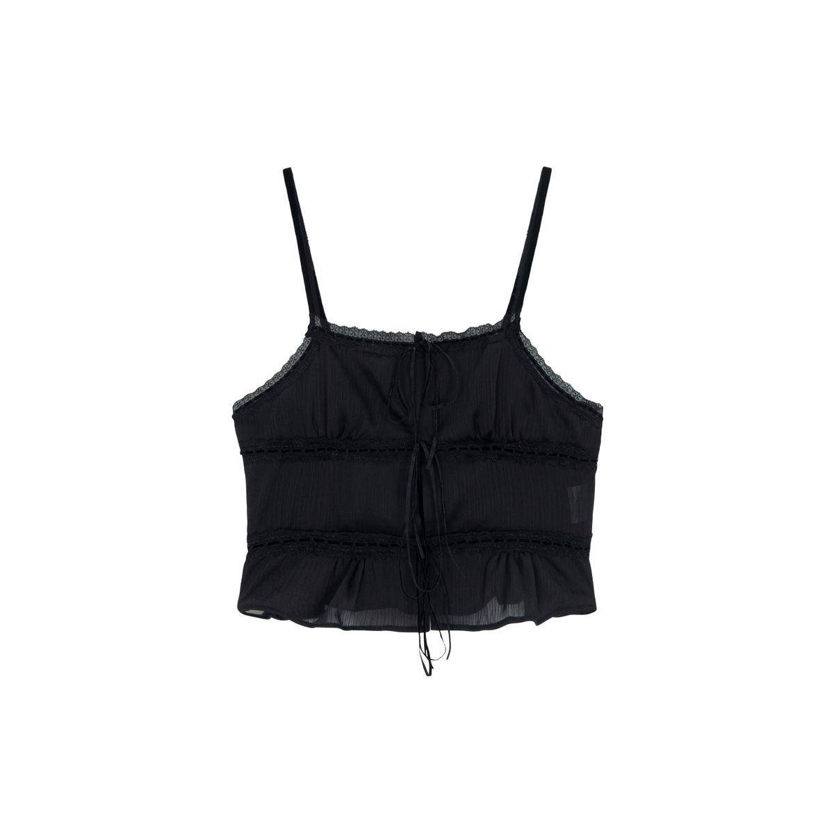 에즈이프 캘리(ASIF CALIE) FLOWER RUFFLE SLEEVELESS BLOUSE BLACK