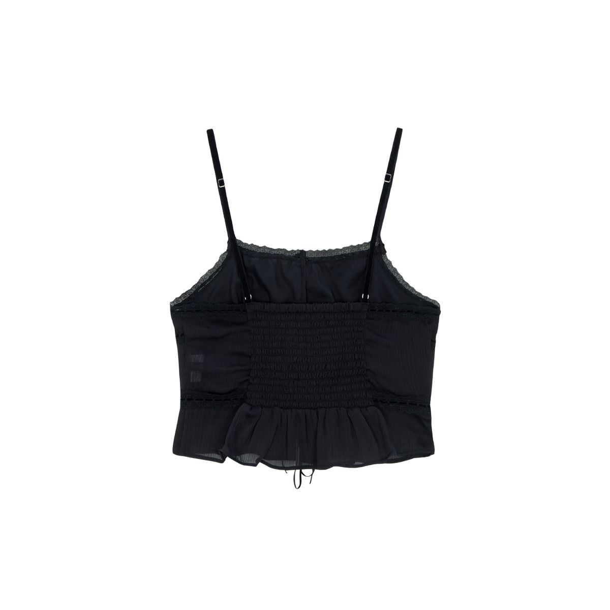 에즈이프 캘리(ASIF CALIE) FLOWER RUFFLE SLEEVELESS BLOUSE BLACK