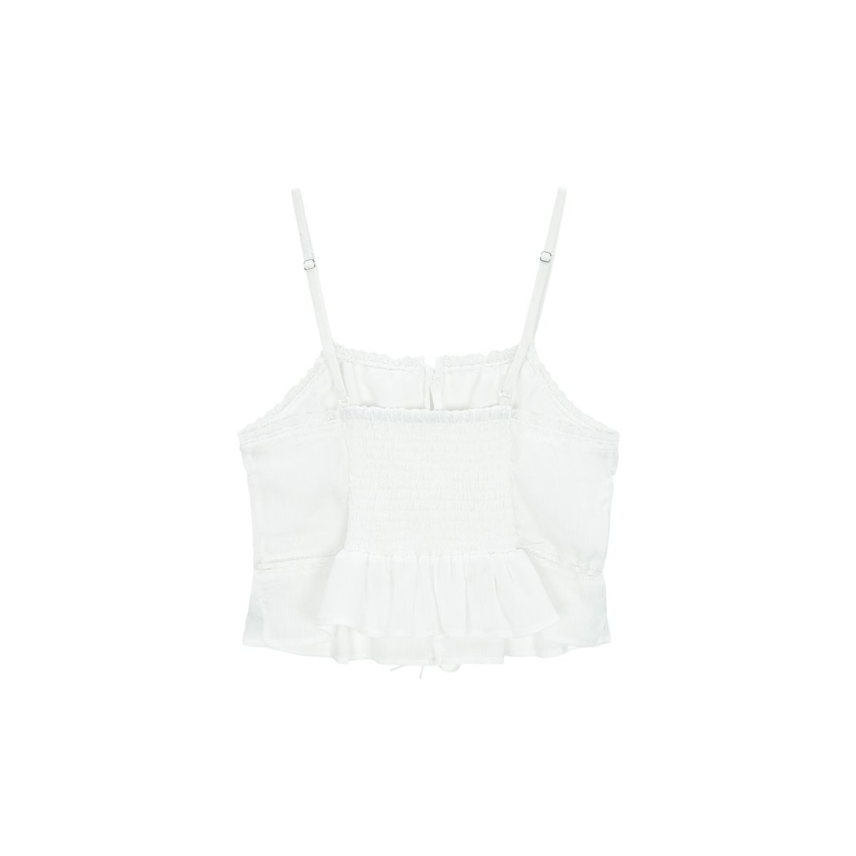 에즈이프 캘리(ASIF CALIE) FLOWER RUFFLE SLEEVELESS BLOUSE WHITE