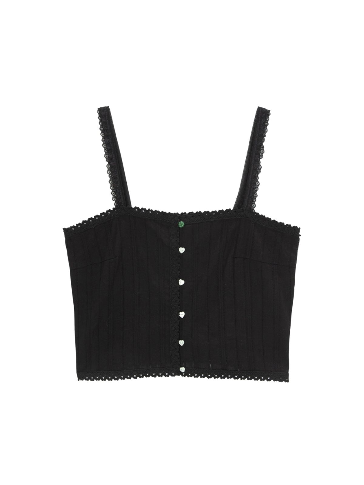 에즈이프 캘리(ASIF CALIE) LACE TRIM SLEEVELESS BLOUSE BLACK