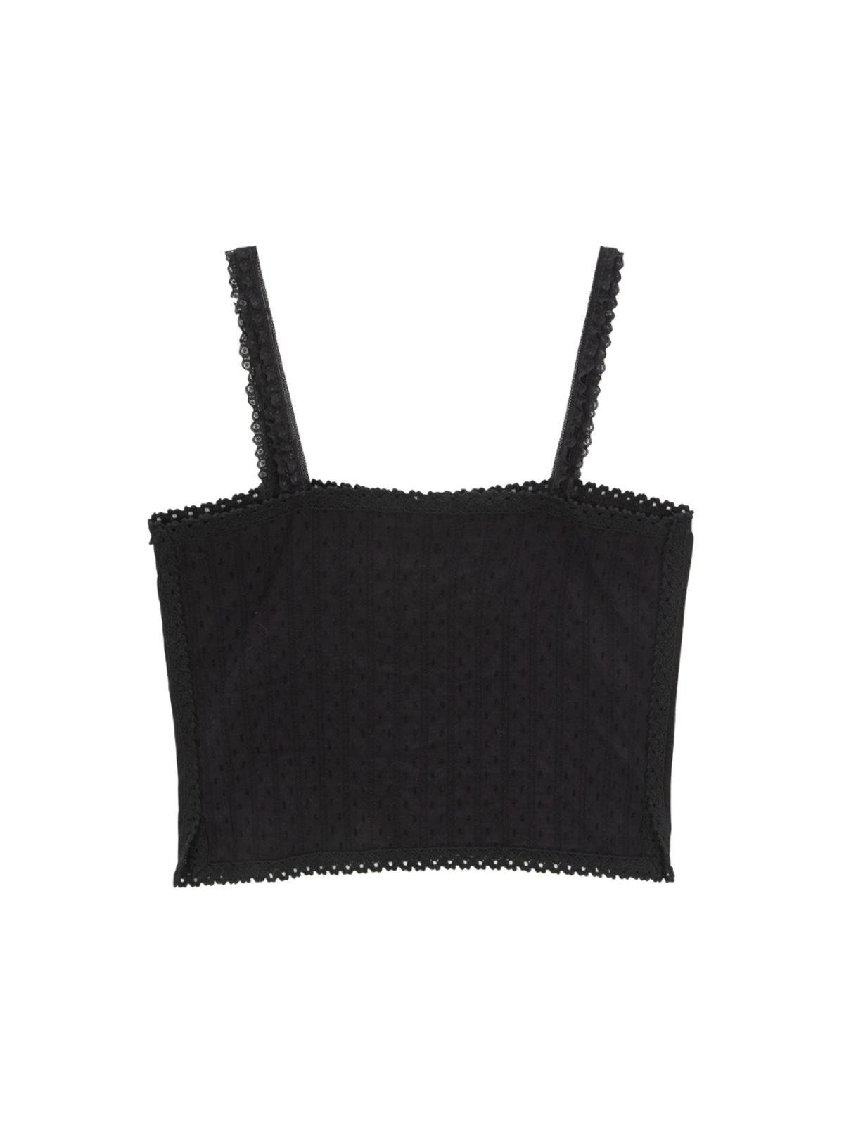 에즈이프 캘리(ASIF CALIE) LACE TRIM SLEEVELESS BLOUSE BLACK