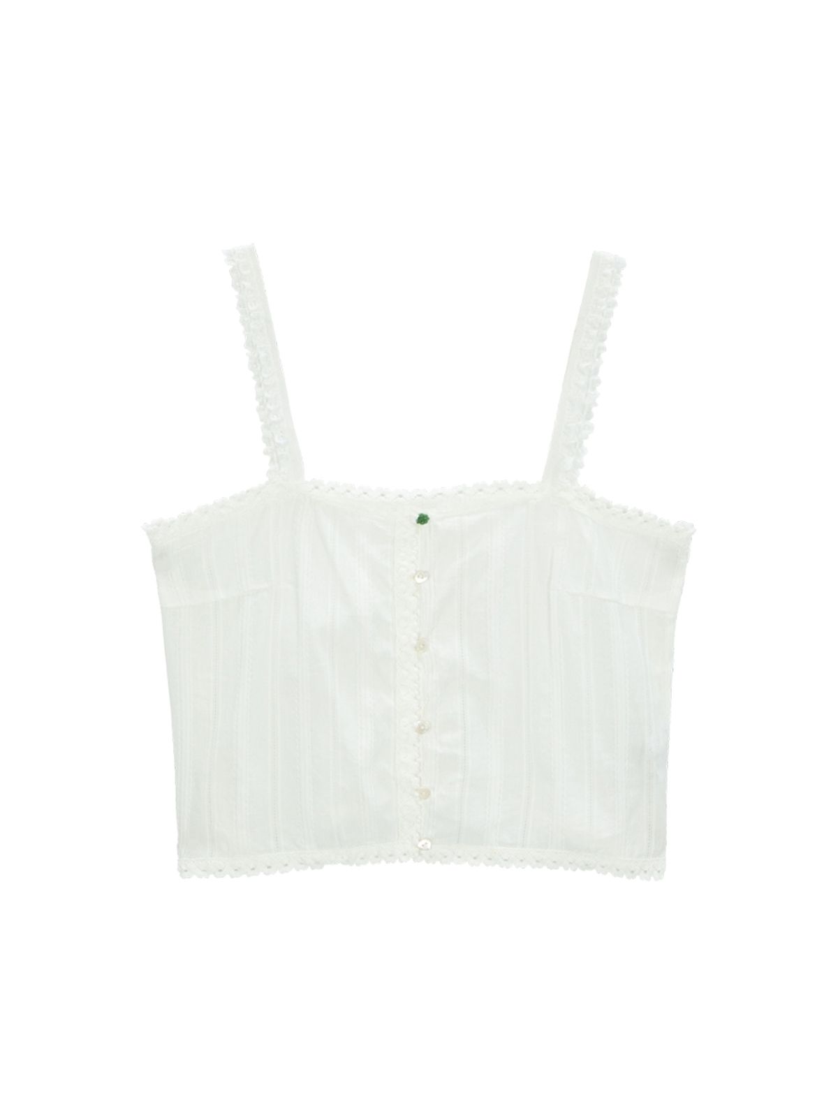 에즈이프 캘리(ASIF CALIE) LACE TRIM SLEEVELESS BLOUSE WHITE