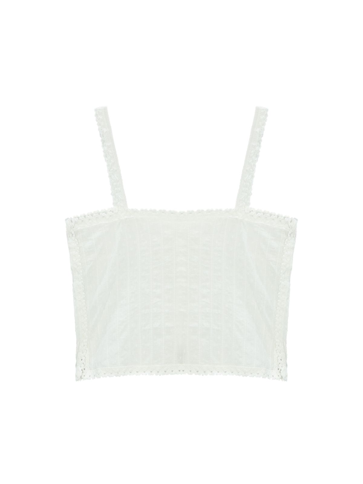 에즈이프 캘리(ASIF CALIE) LACE TRIM SLEEVELESS BLOUSE WHITE